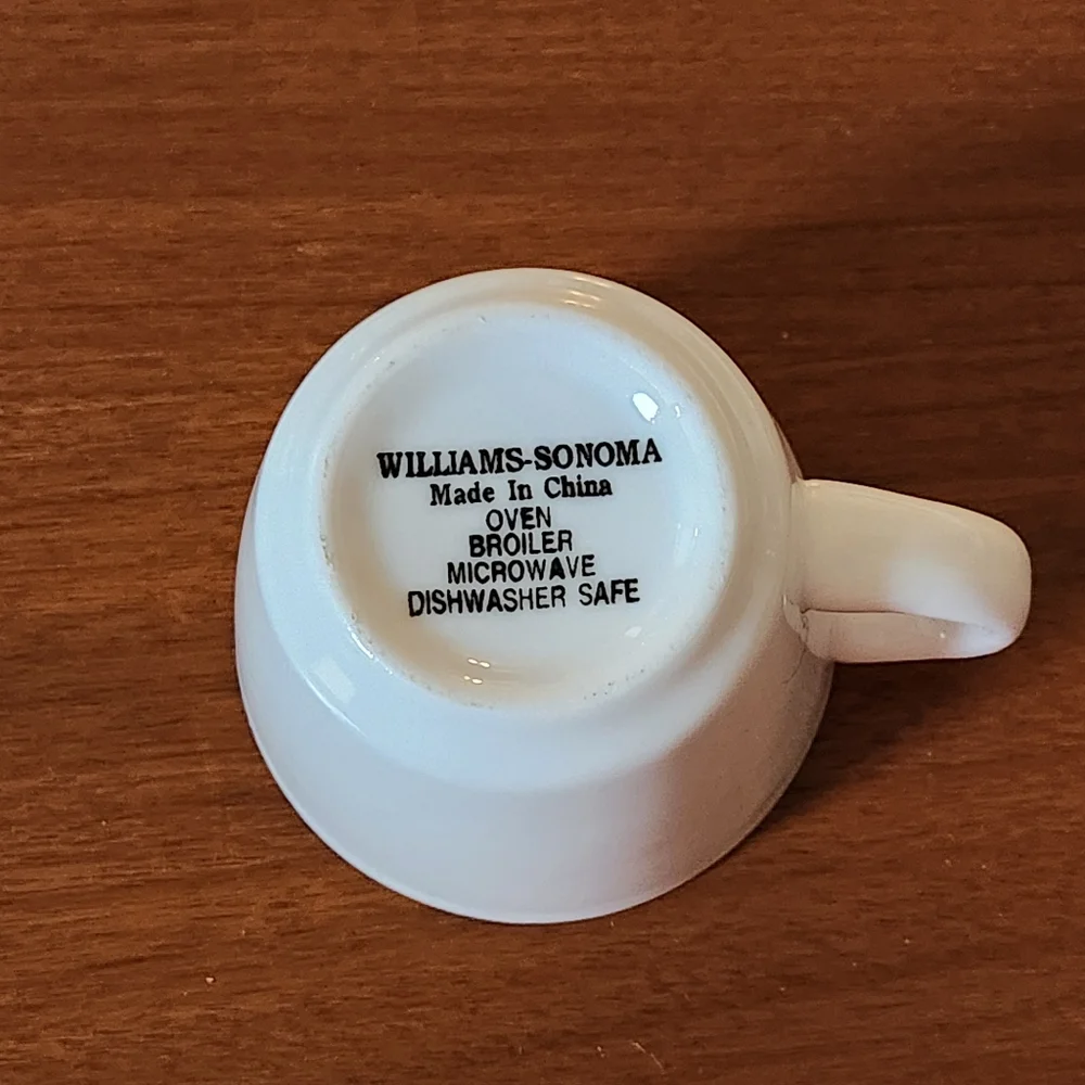 Vintage Williams Sonoma White Cups & Saucers – Set of 6 – Pantry Essentials Mark